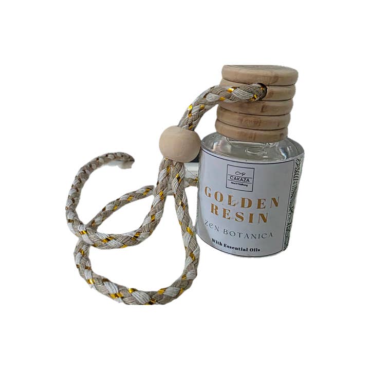 Zen Botanica: Golden Resin Car Diffuser for wholesale by Cakaza