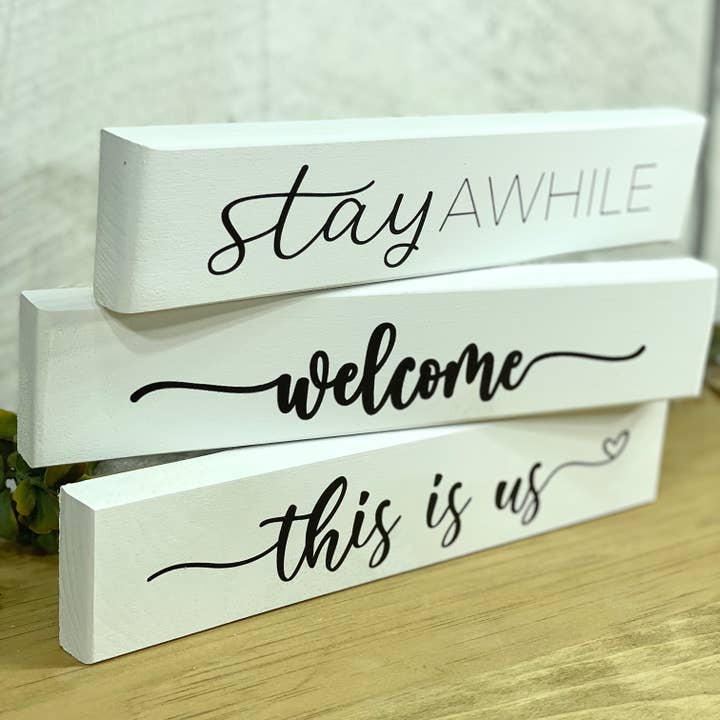 BLIJF EEN TIJDJE | WELKOM | THIS IS US voor wholesale door Bog Road Designs