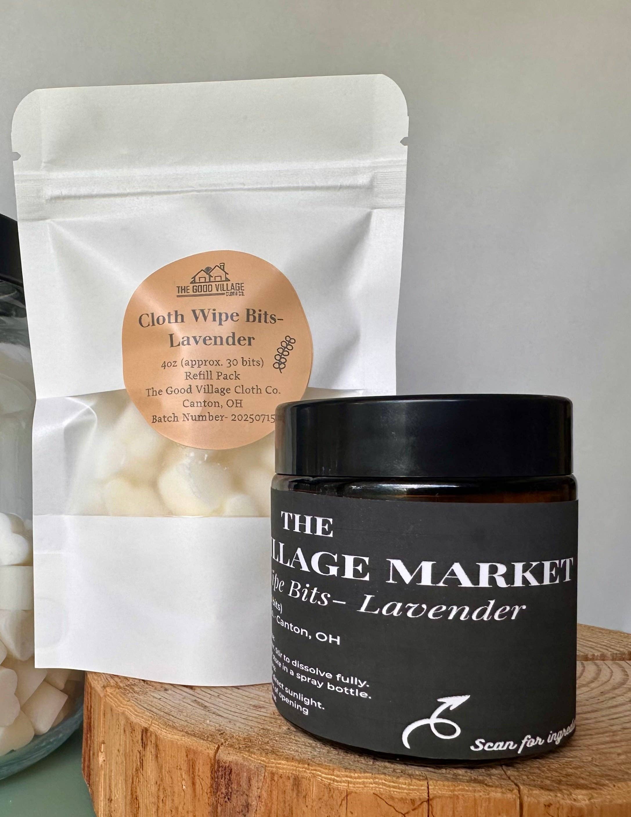 The Good Village Cloth Co + Market - Wholesale Face & Body Wipes - Cloth Wipe Bits - 4oz Refill Pouch7