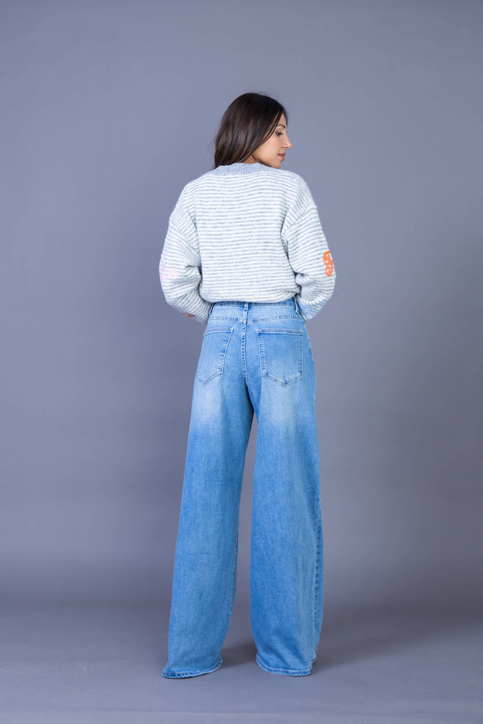 ANA & LUCY - Wholesale Jeans - Women's - Women's ultra wide leg jeans (Palazzo) "Nolwenn" - ANA & LUCY7