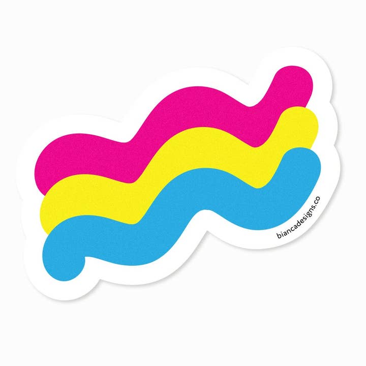 Pansexuell Squiggly Pride-klistermärke för wholesale av Bianca's Design Shop
