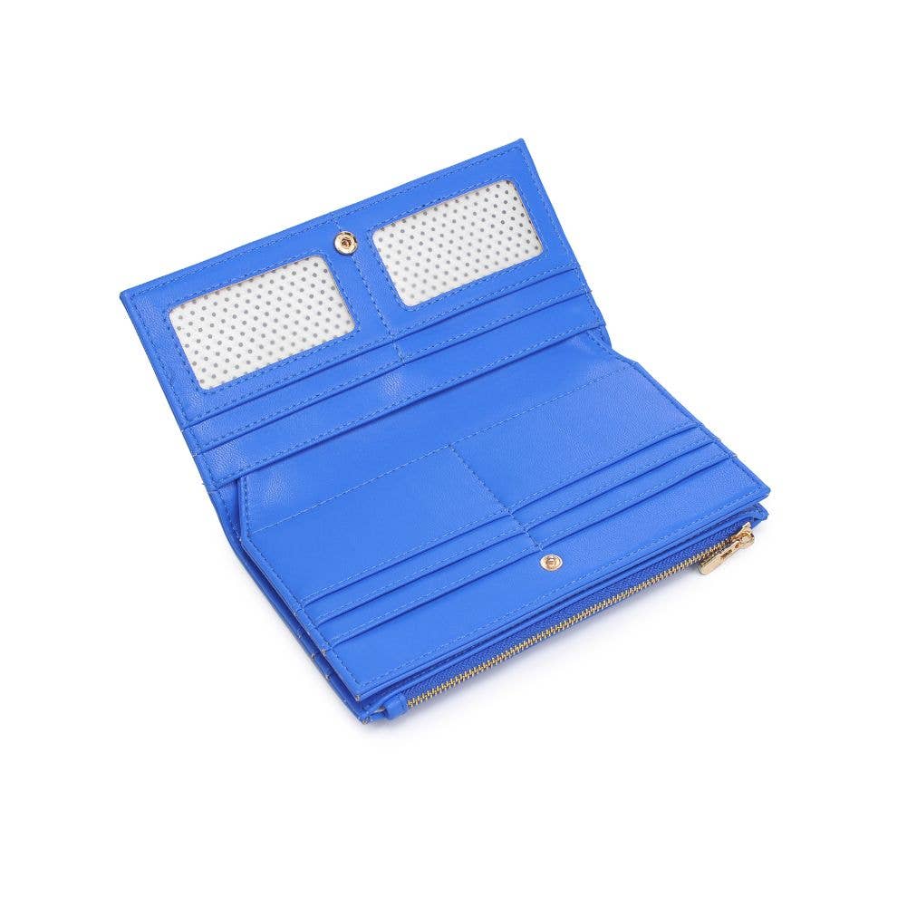 Moda Luxe - Vente Portefeuille – femme - Portefeuille Thalia en cuir végan tressé avec fermeture à bouton-pression et zip23