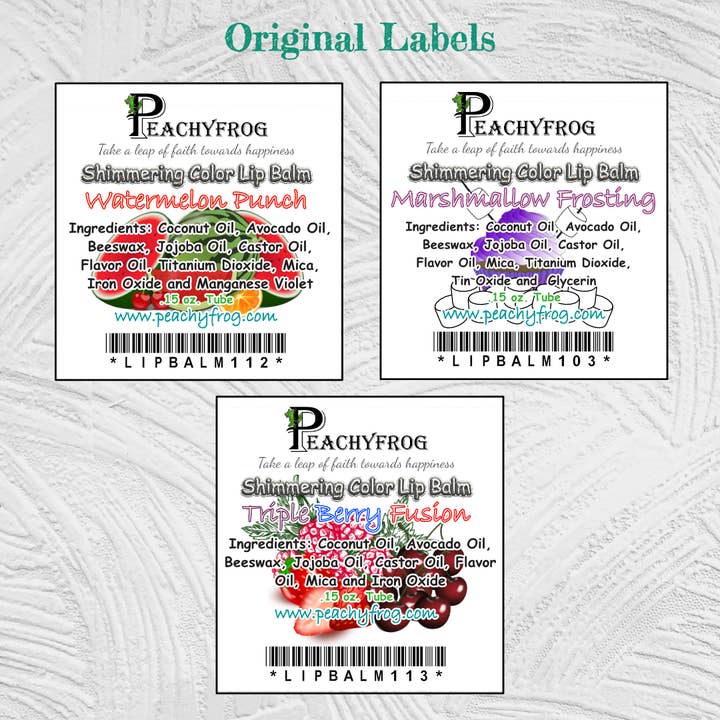 Peachyfrog - Wholesale Lip Balm - Lip Balm Shimmering Color STARTER BOX | Display & 12 Balms3