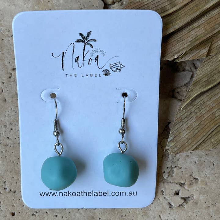Nakoa The Label - Wholesale Dangle earrings - Resin Bead Hook Earrings - Haleiwa - Blue