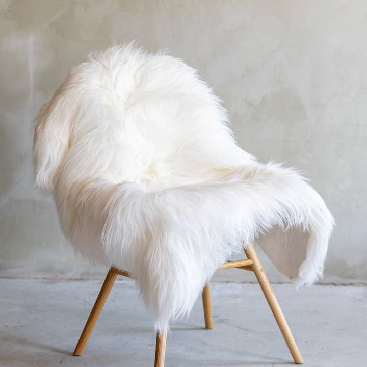 Van Buren – wholesale Prydnadsfilt – Isländsk fårskinn vit0