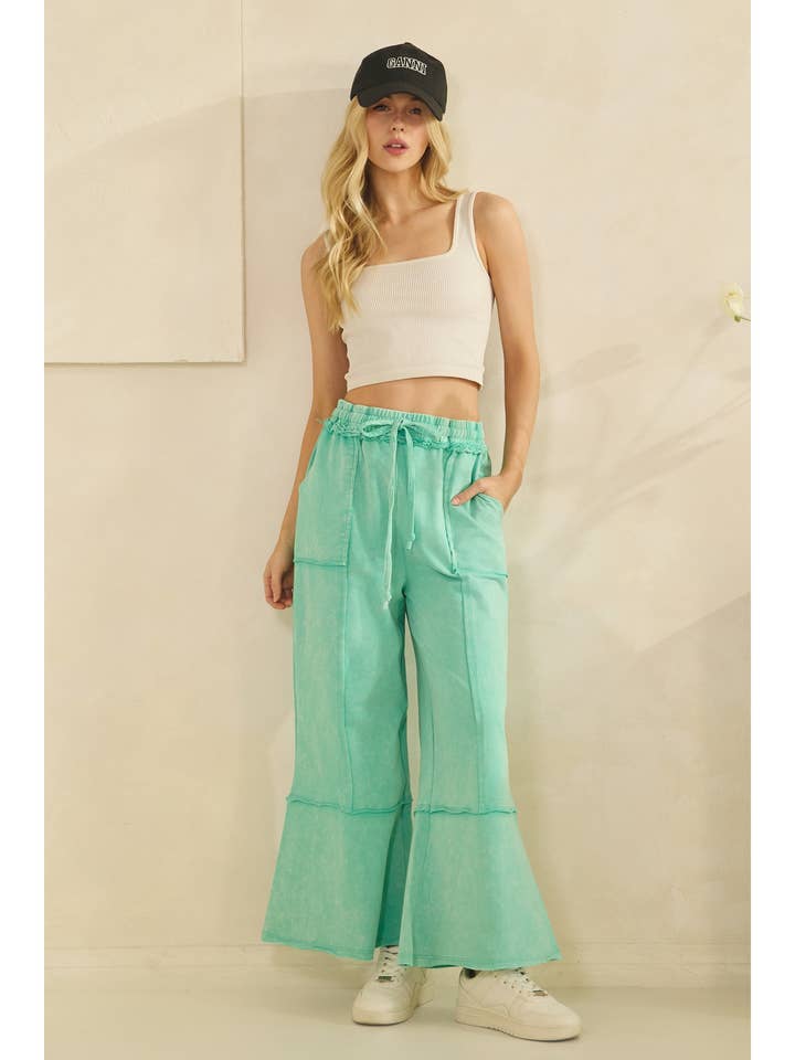 Sage + Fig - Vente Pantalon – femme - Pantalon en molleton tricoté délavé minéral (SP7055-A)34