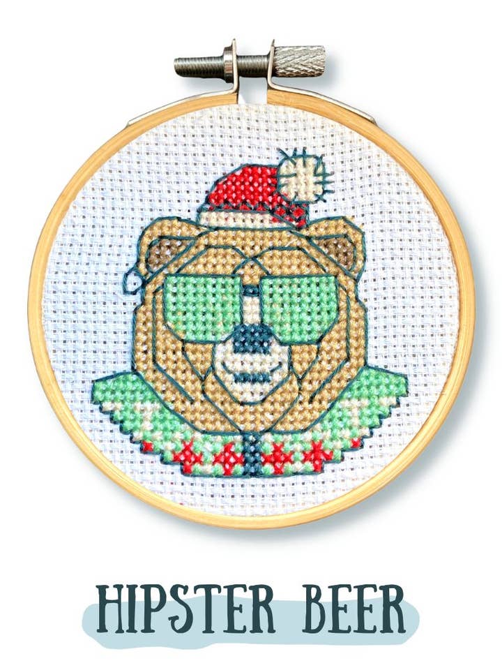 Hipster Beer | Cross-stitch kit for wholesale by Miestanget