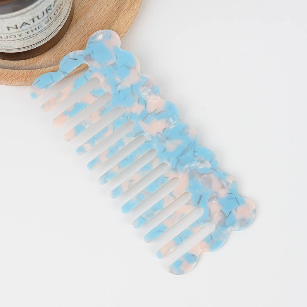 TheDivaSoap - Vente Peigne/brosse à cheveux - Peigne large à dents fines en acétate multicolore, écologique7