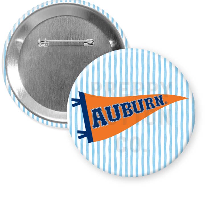 Preppy Button Co. LLC. - Wholesale Lapel Pin/Button - Auburn Pennant Gameday Button