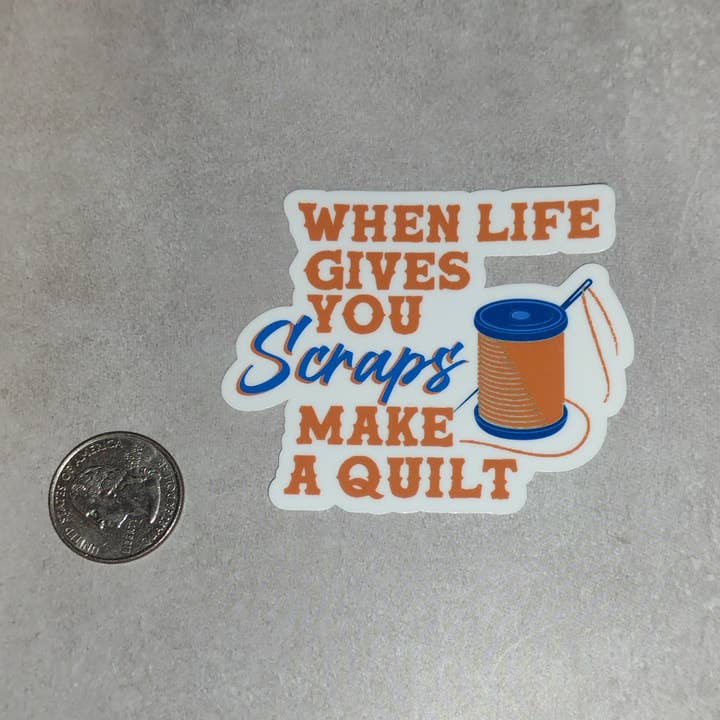 Dancing Dolphin Crafts – wholesale Klistermärke – När livet ger dig skrot gör ett täcke | Sömnad Klistermärken2