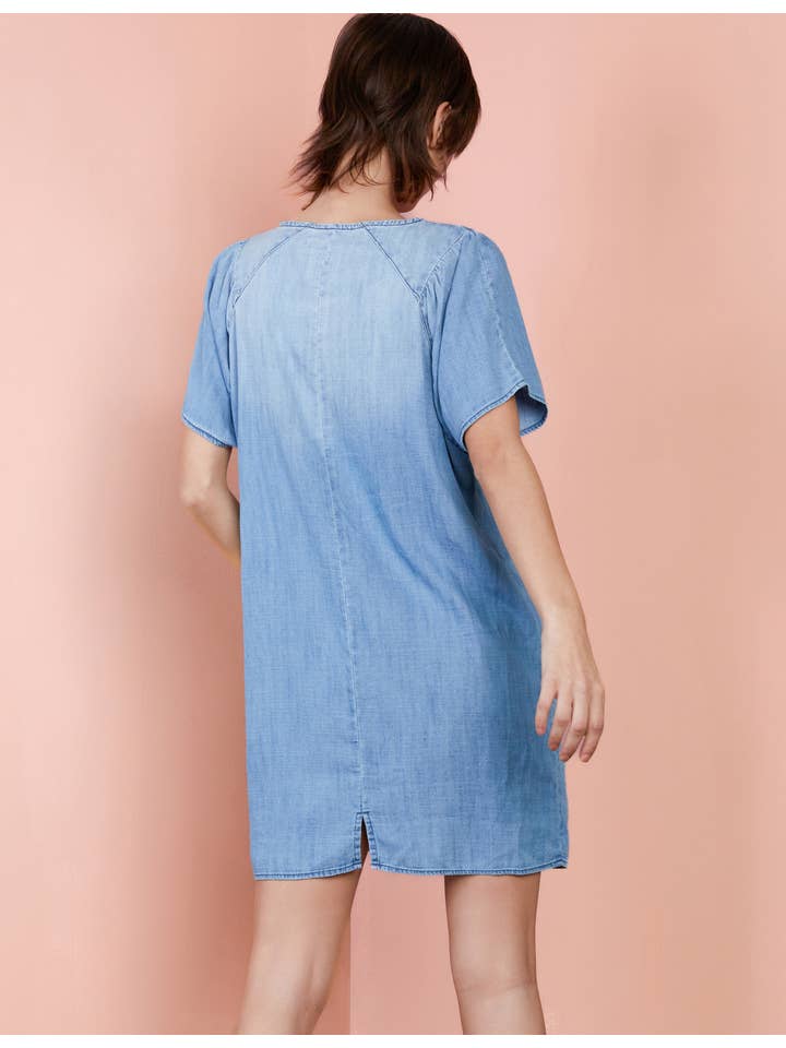 Denim Puff Dress for wholesale on Faire4