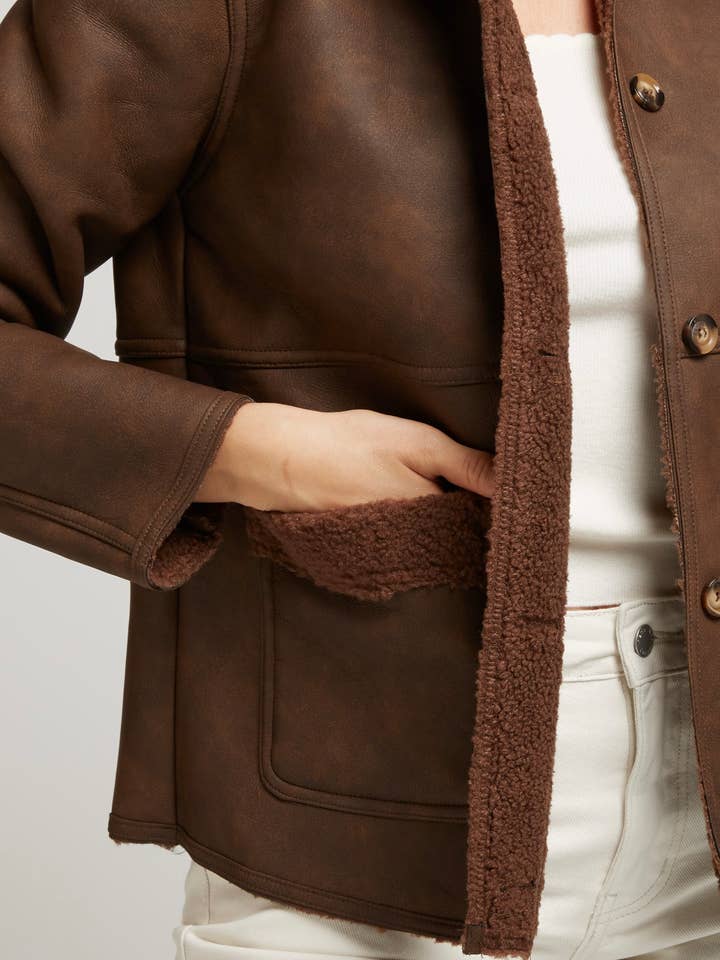 Andy & Lucy - Wholesale Jacket - Women's - DIKSON - Lined jacket with aged leather effect1