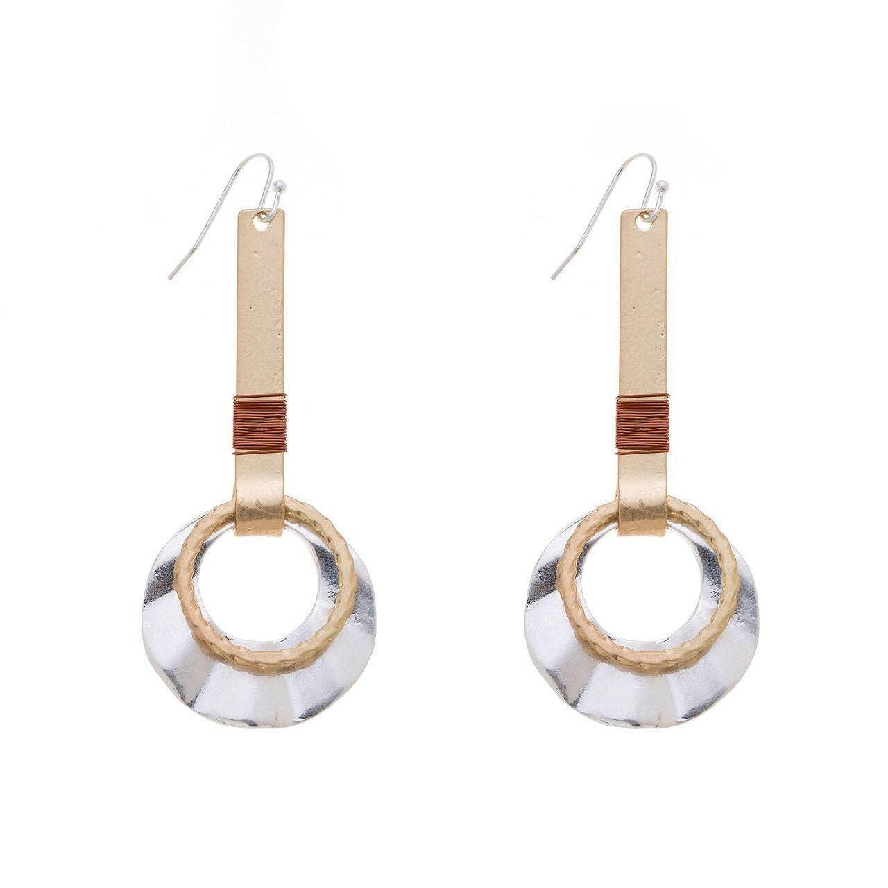 Fox by Ren GmbH – wholesale Hängande örhängen – Rektangulära örhängen med flera cirklar1