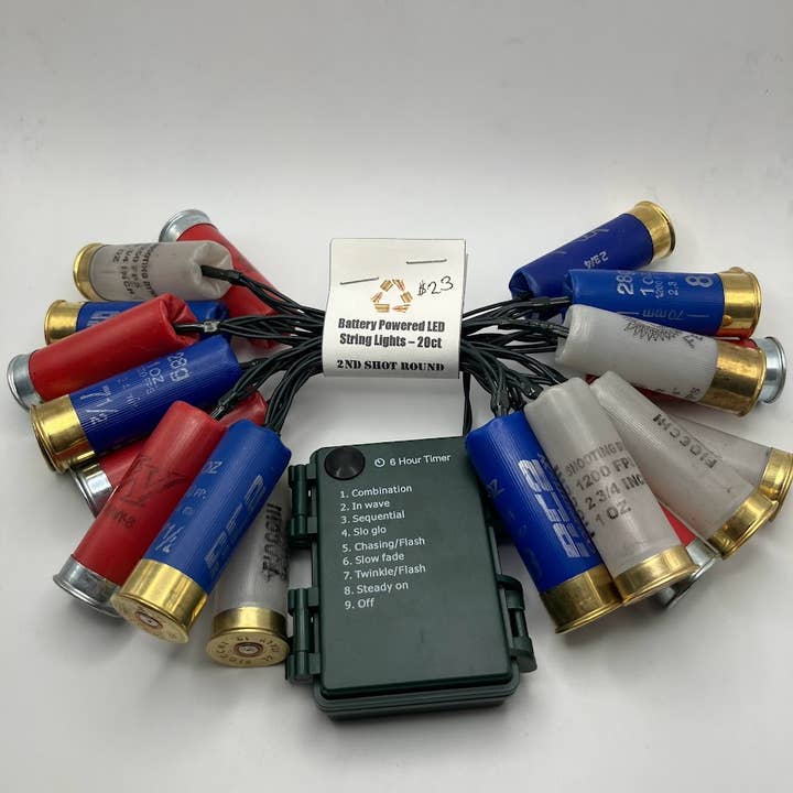 Shotgun Shell String Lights Christmas, Fall, & More for wholesale by Vermont Cut Coins & 2nd Shot Round
