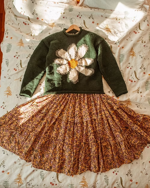 Gardenbelle Shop - Vente Robe – femme - Robe longue imprimée en blocs de coton biologique, robe florale EMILIA14