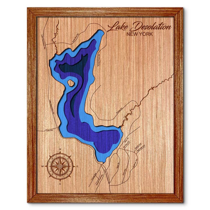 Mapa de Profundidad del Lago Desolation - Decoración para el Hogar y Pared para venta al por mayor de Premier Gifts and More