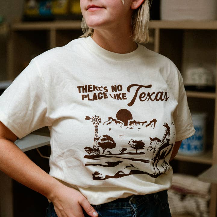 Der er intet sted som Texas T-shirt med silketryk for engroshandel hos Parker Goods