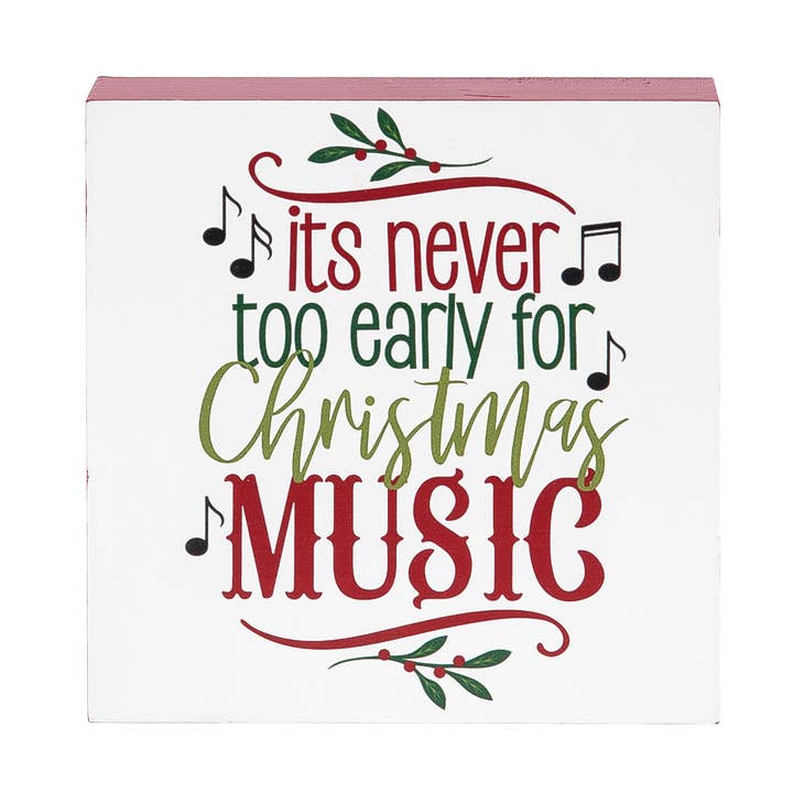 SALE Christmas Music Wood Block for wholesale by C&F Home