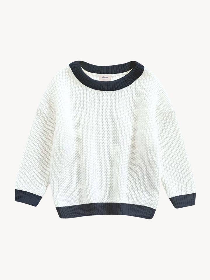 BABY'S & KINDEREN - JERSEY OFF WHITE BICOLOR | INITIAAL KLASSIEK voor wholesale door Anitials