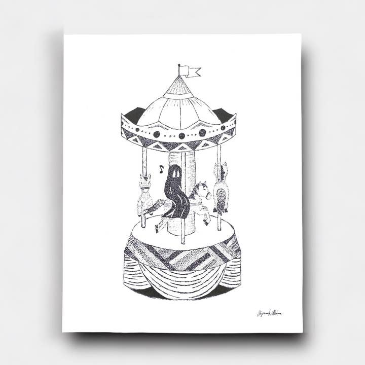 Carousel "Little Black Ghost Print" for wholesale by Solo Souls