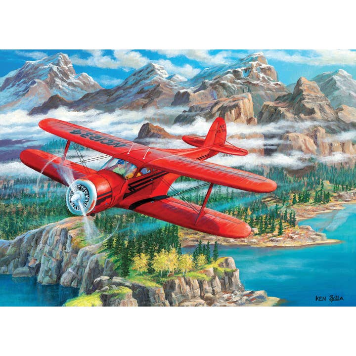 Outset Games and Cobble Hill Puzzles - Wholesale Puzzle - Adult - Beechcraft Staggerwing 500pc puzzle