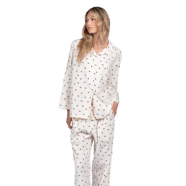 Cotton Poplin Print PJ set for wholesale by LATTELOVE