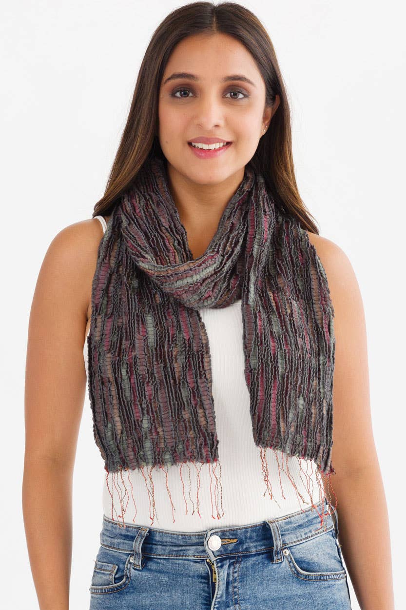 Sevya Handmade - Vente Écharpe – femme - Revati Écharpes en soie et laine1