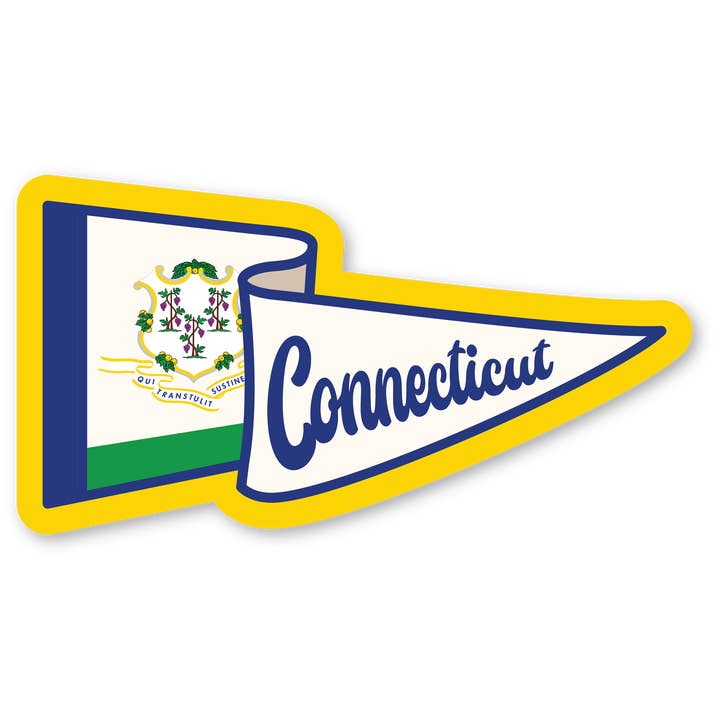 Coaster - Connecticut Waving Pennant for wholesale by Morris Magnets