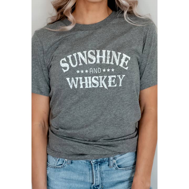 Sunshine And Whiskey Graphic Tee for wholesale by Bella Me
