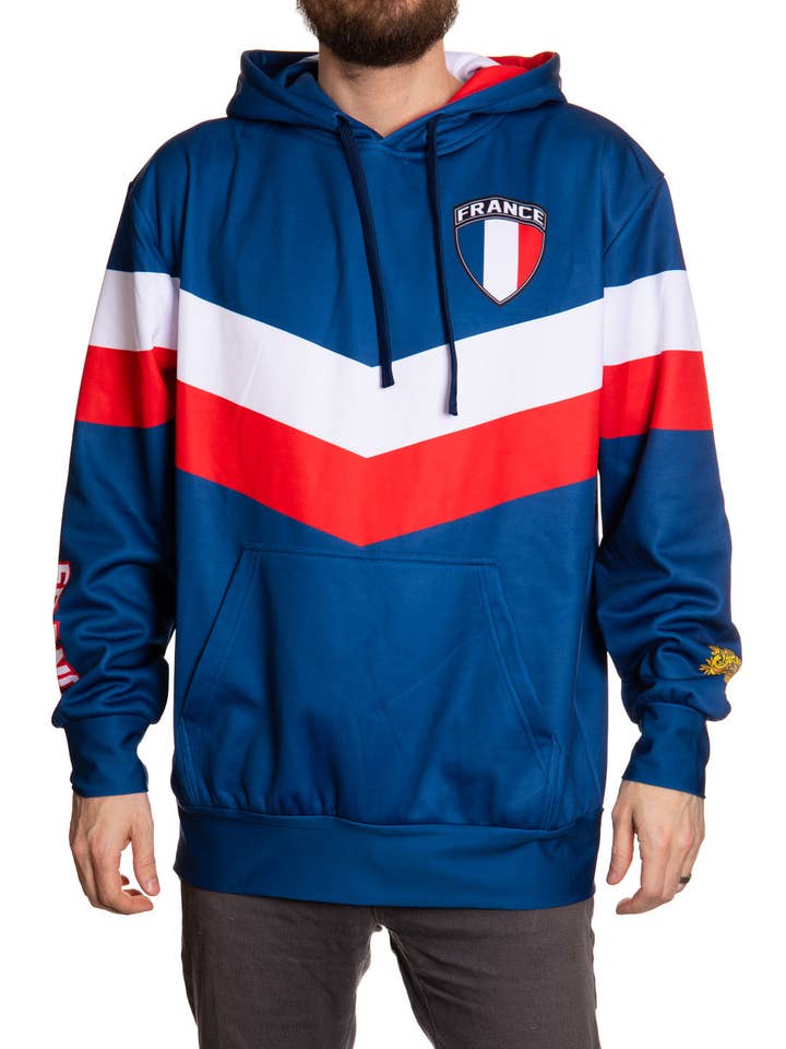 Sweat à capuche sublimé France World Soccer pour la vente par Calhoun Sportswear