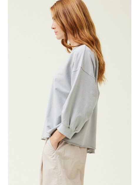 Grade & Gather - Wholesale T-Shirt - Women's - 41666 - 3/4 SLEEVE TERRY TOP