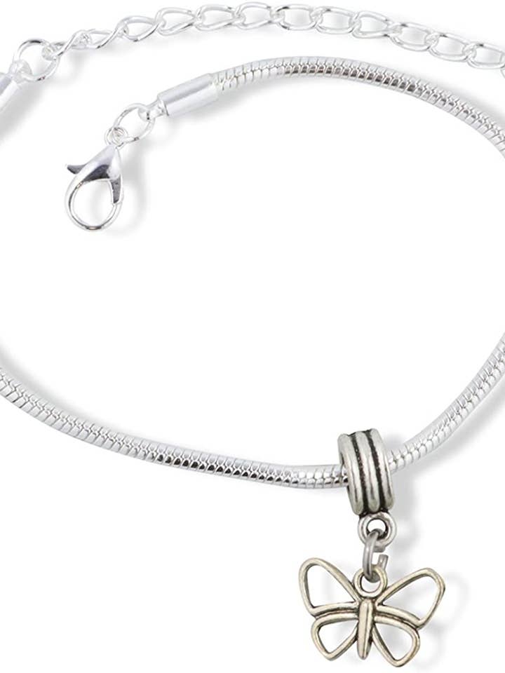 EPJ Butterfly Outline Snake Chain Charm Bracelet for wholesale by Dave The Bunny