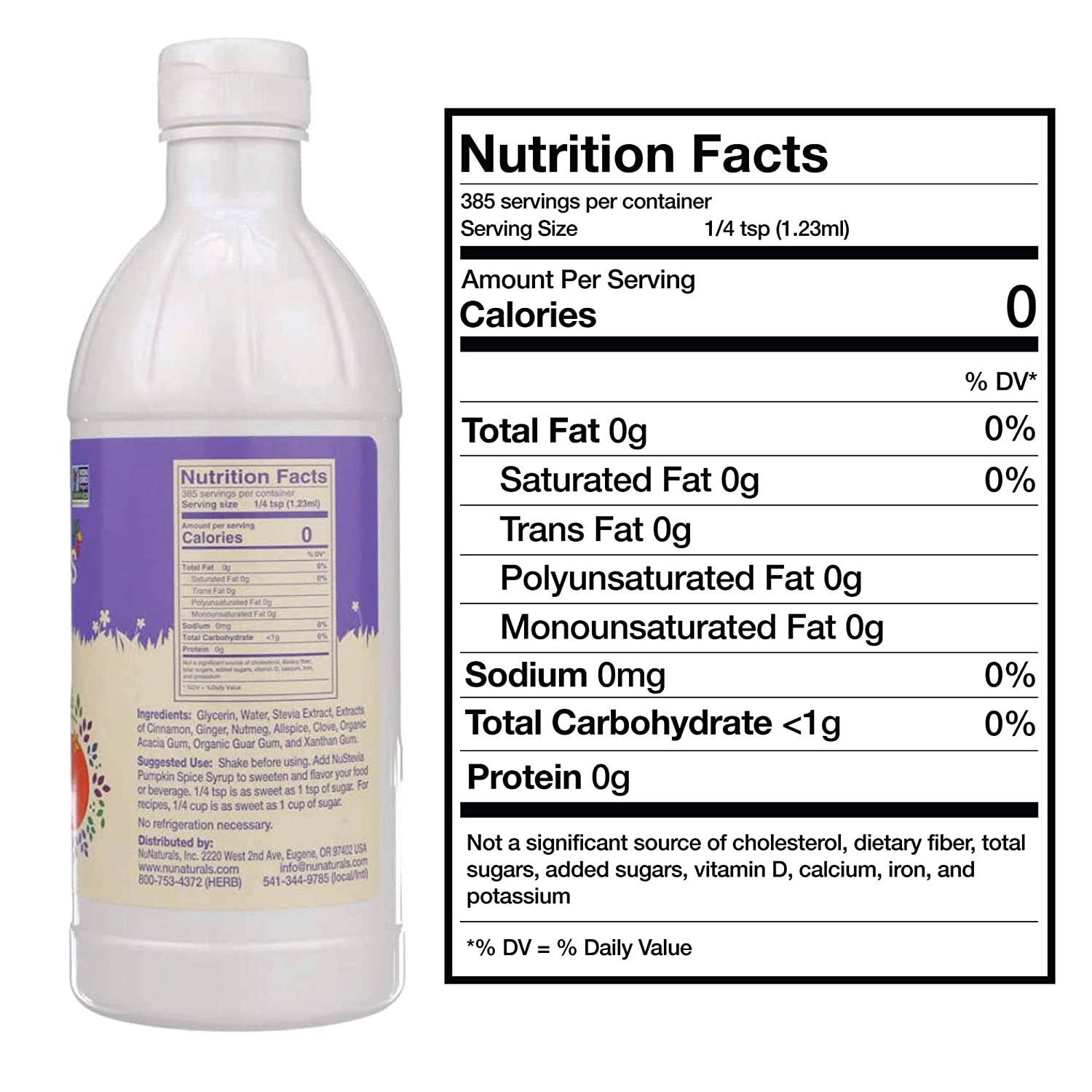 NuNaturals - Wholesale Flavored Syrup - Pumpkin Spice Syrup 16 oz (385 servings)1