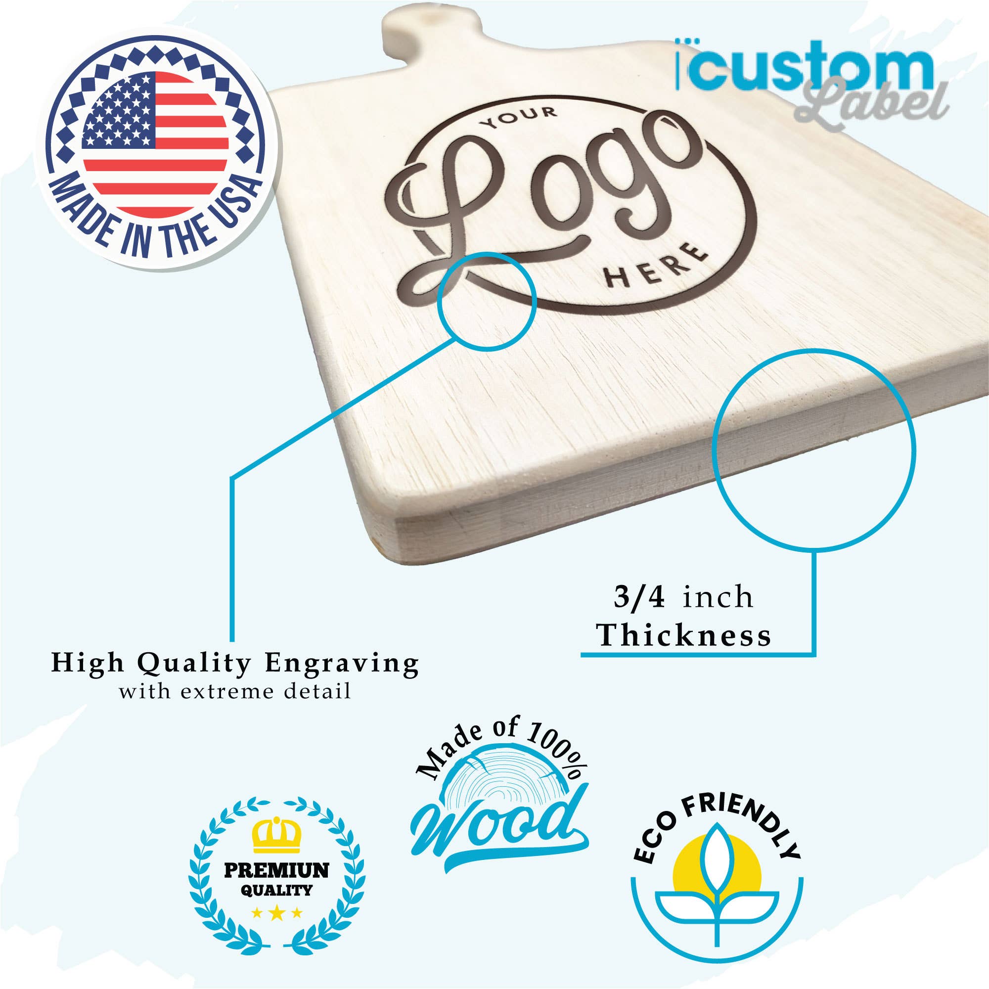 9th Letter Press - Wholesale Cutting Board - Custom Location Small Wood Board 9.5" - Name Drop Souvenir5