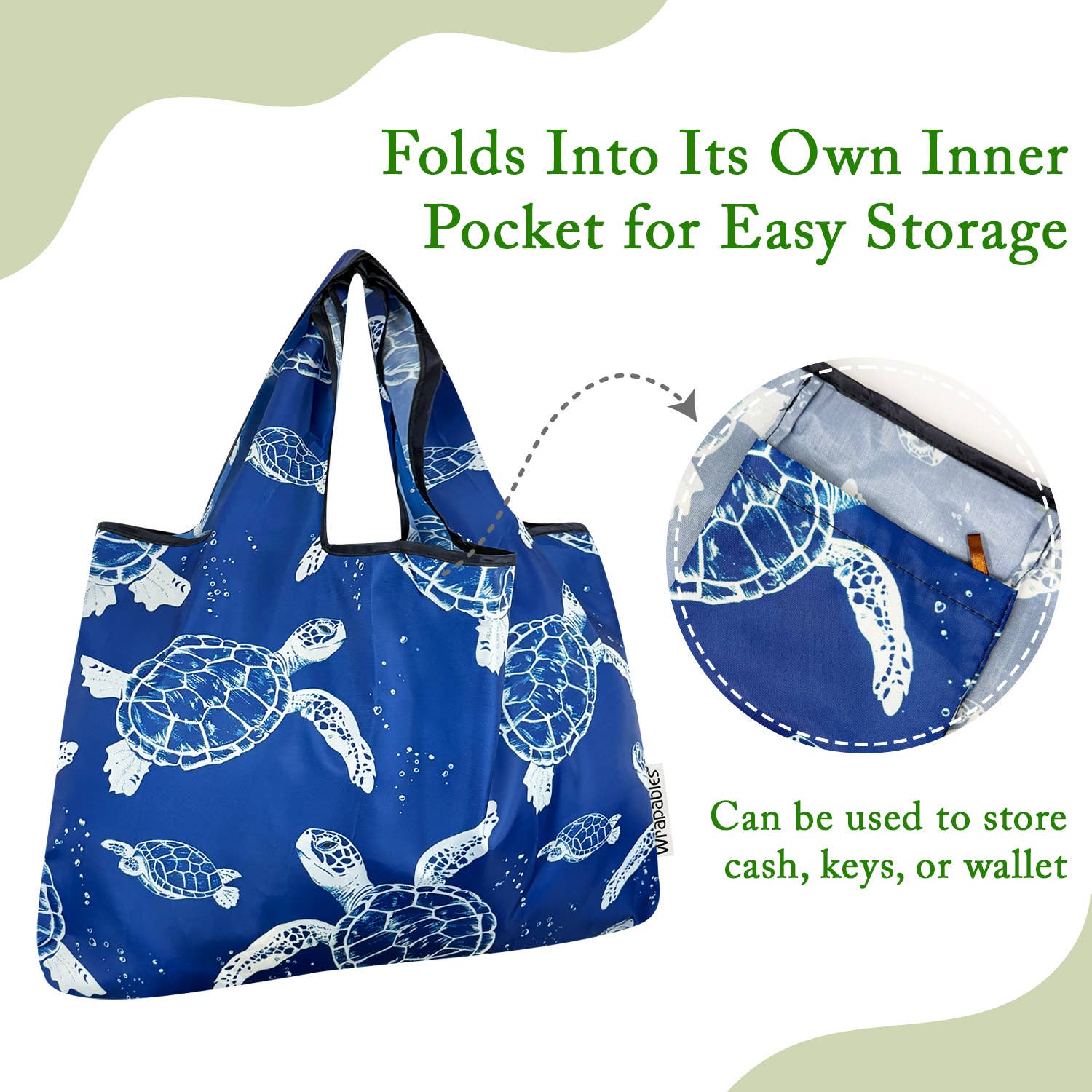 Wrapables.com - Vente Sacs de course/à provisions - Sac de courses réutilisable en nylon grand format Wrapables37