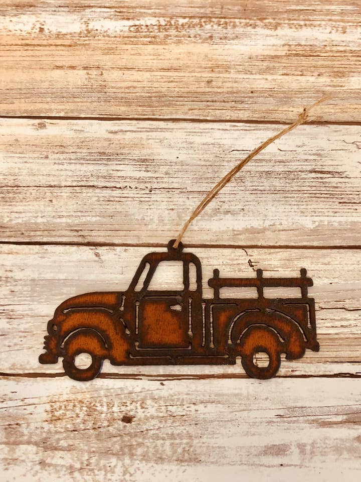 Vintage Truck Rustic Metal Ornament for wholesale by Universal Ironworks USA