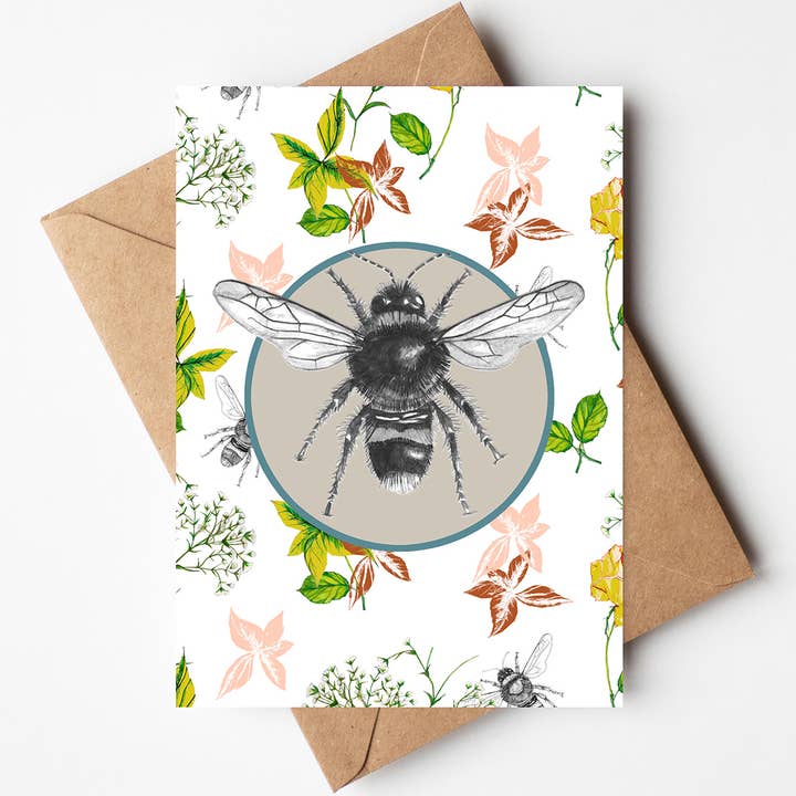 Bee Greeting Card for wholesale by Rachel Reynolds