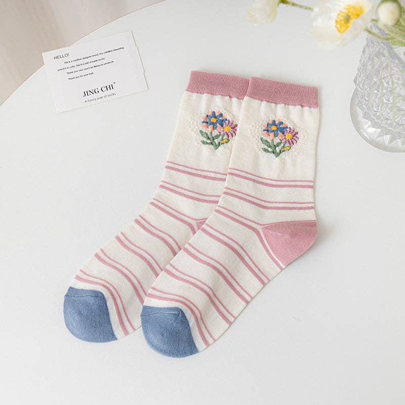 Funkyrel® Atzbranding Limited - Wholesale Socks - Women's - Rufia - Blossom Beauty 3D Floral Embellished Socks1