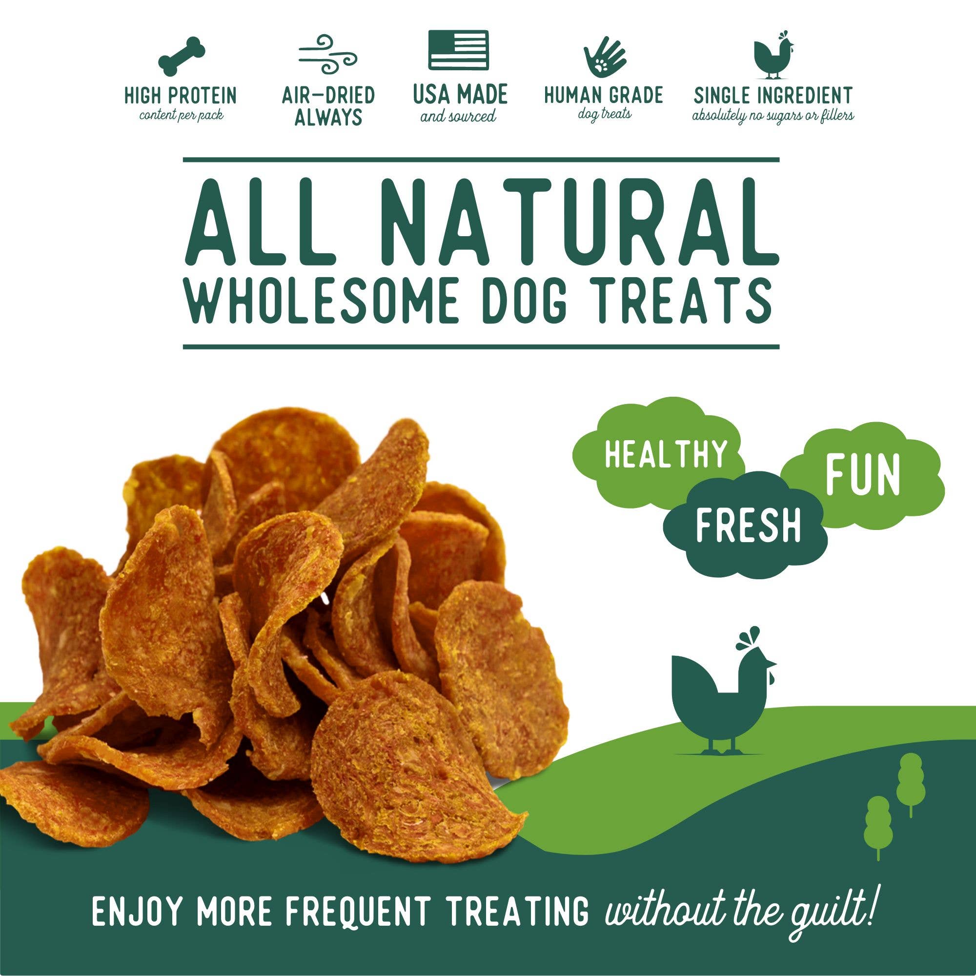 Beg & Barker Premium Dog Treats - Wholesale Pet Treats - Dog - Single Ingredient Chicken Chips for Dogs3