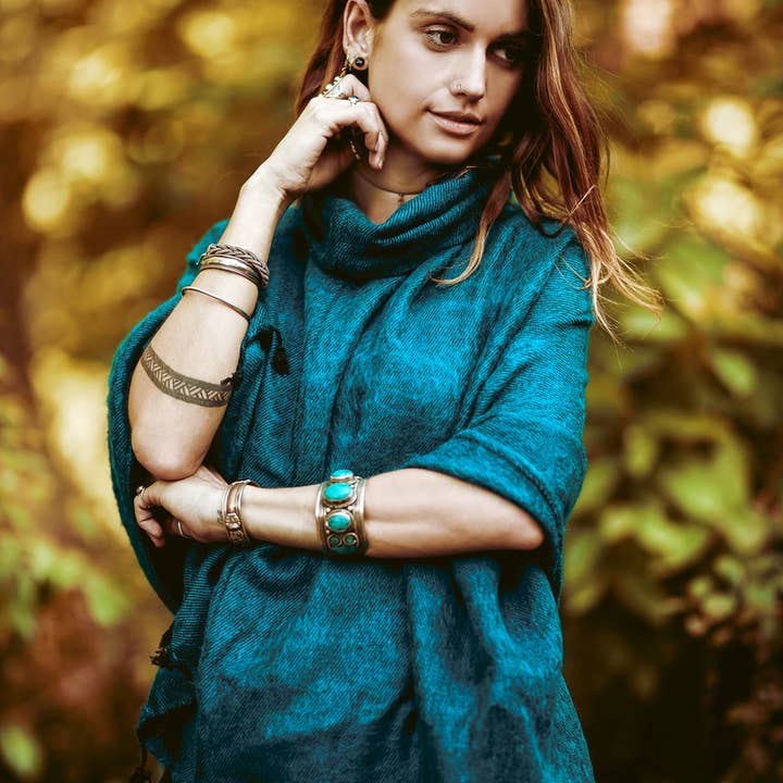 Colorful Wool Poncho for wholesale by Local Women’s Handicrafts