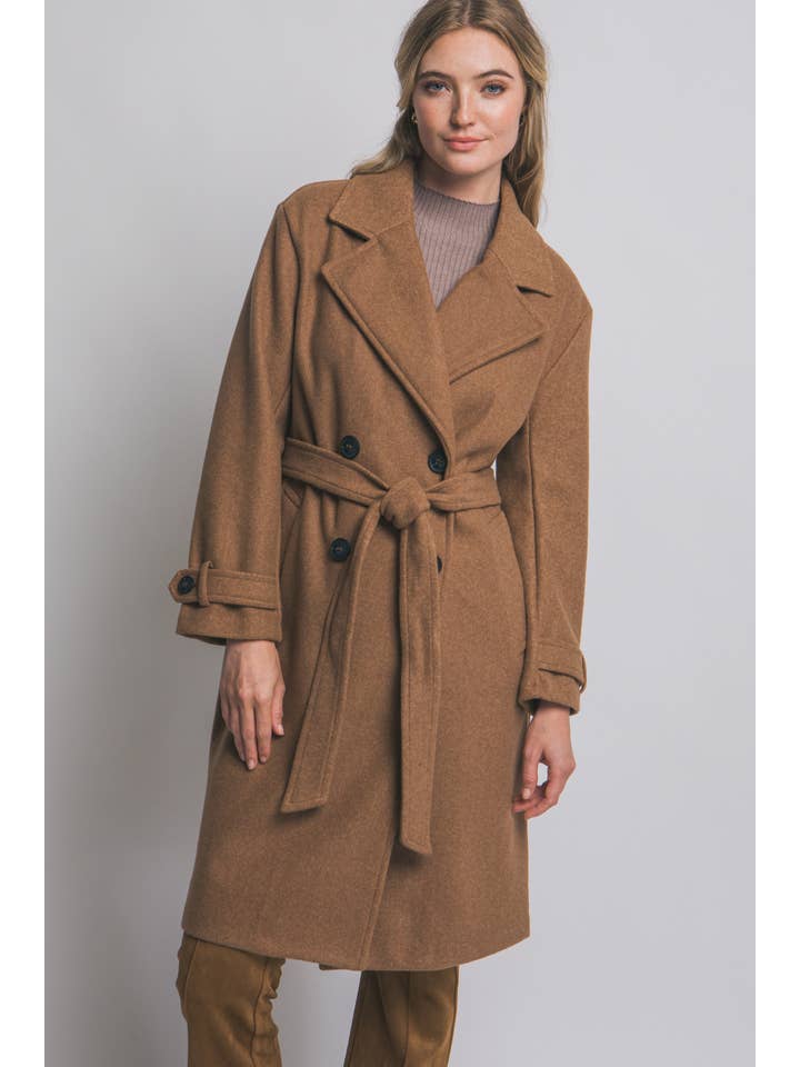 42POPS - Wholesale Coat - Women's - ....0828 Double Breasted Belted Wrap Coat SI-283023
