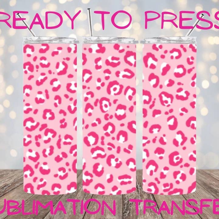 Sublimation Transfer Wrap Pink Cheetah for Tumblers for wholesale by Hatch & Hug