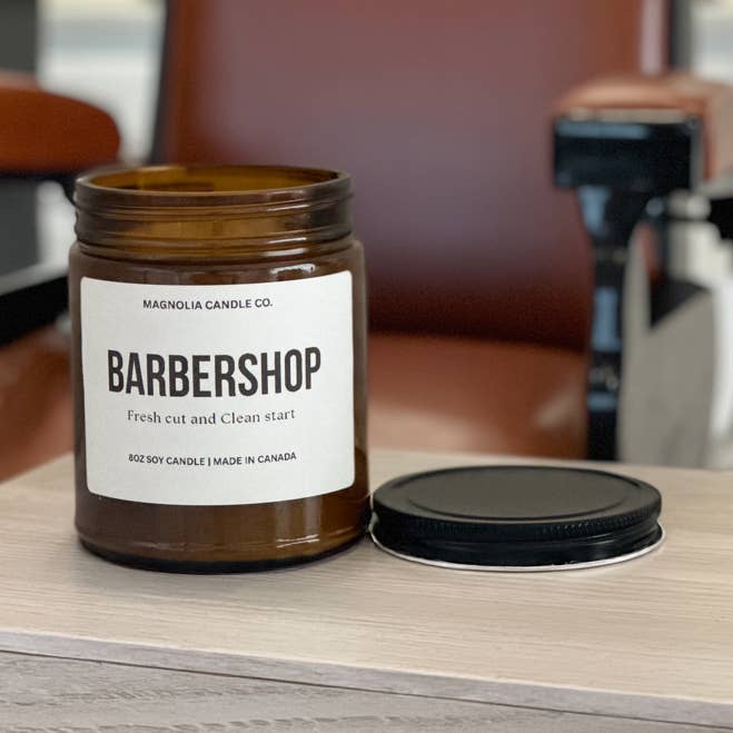 Magnolia Candle Company - Wholesale Jar/Filled Candle - BARBERSHOP - Soy Wax Candle | 8oz 0