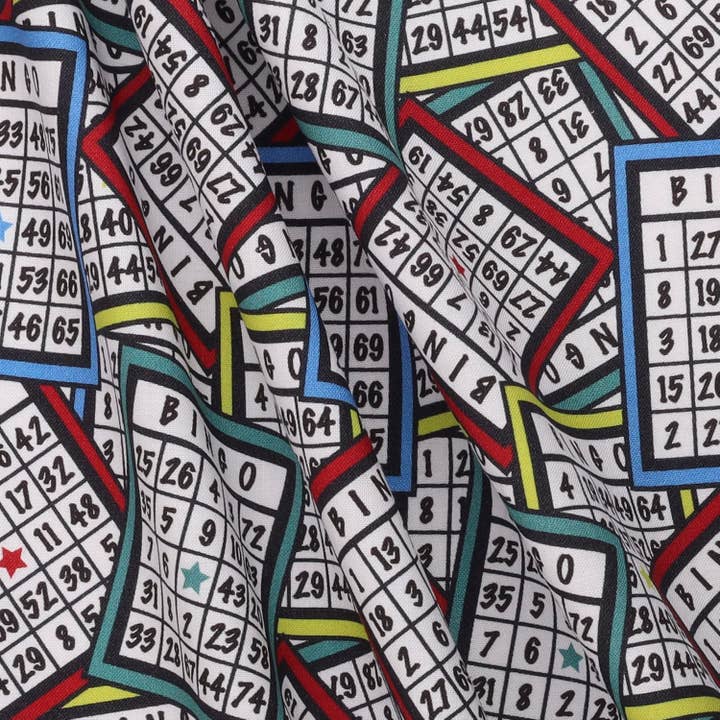 Mook Fabrics - Wholesale Fabric - Cotton 100% 45" Bingo Fabric by the yard - Cards