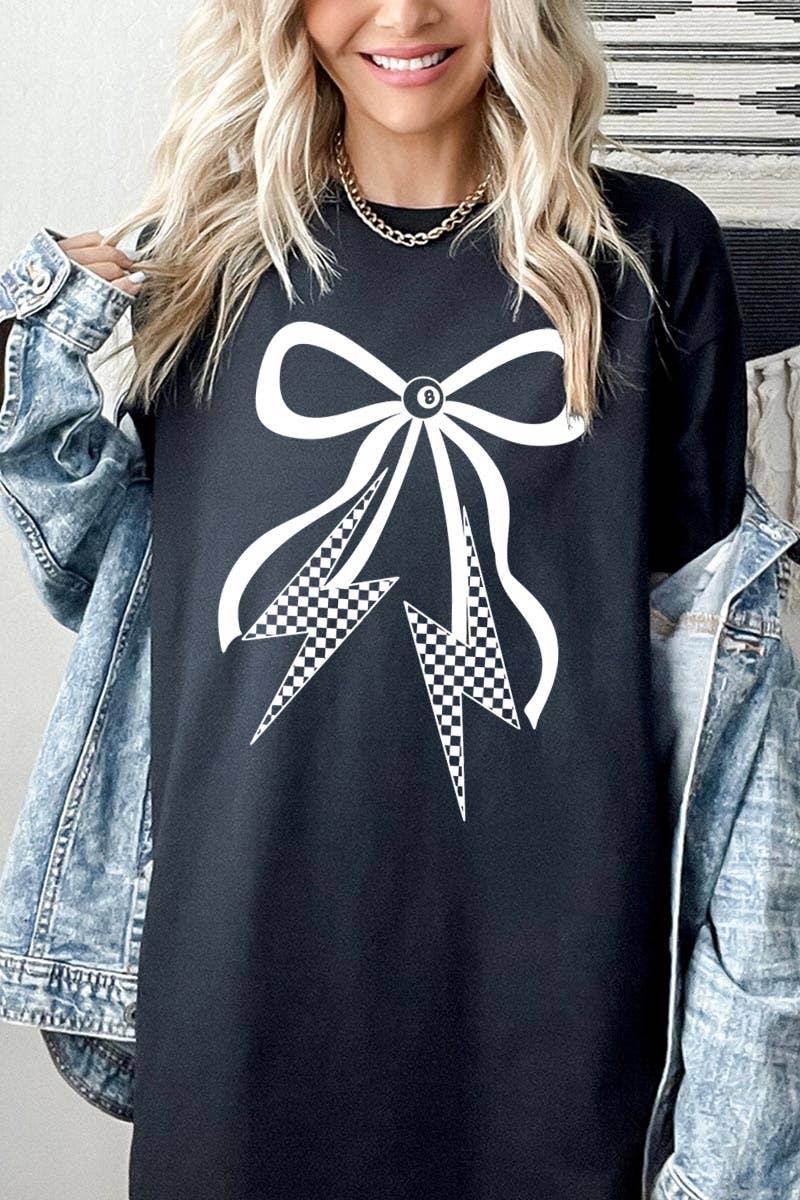 COLORBEAR - Wholesale T-Shirt (Graphic) - Women's - Lightning Bolt Bow Graphic Plus Heavy Cotton Tee17