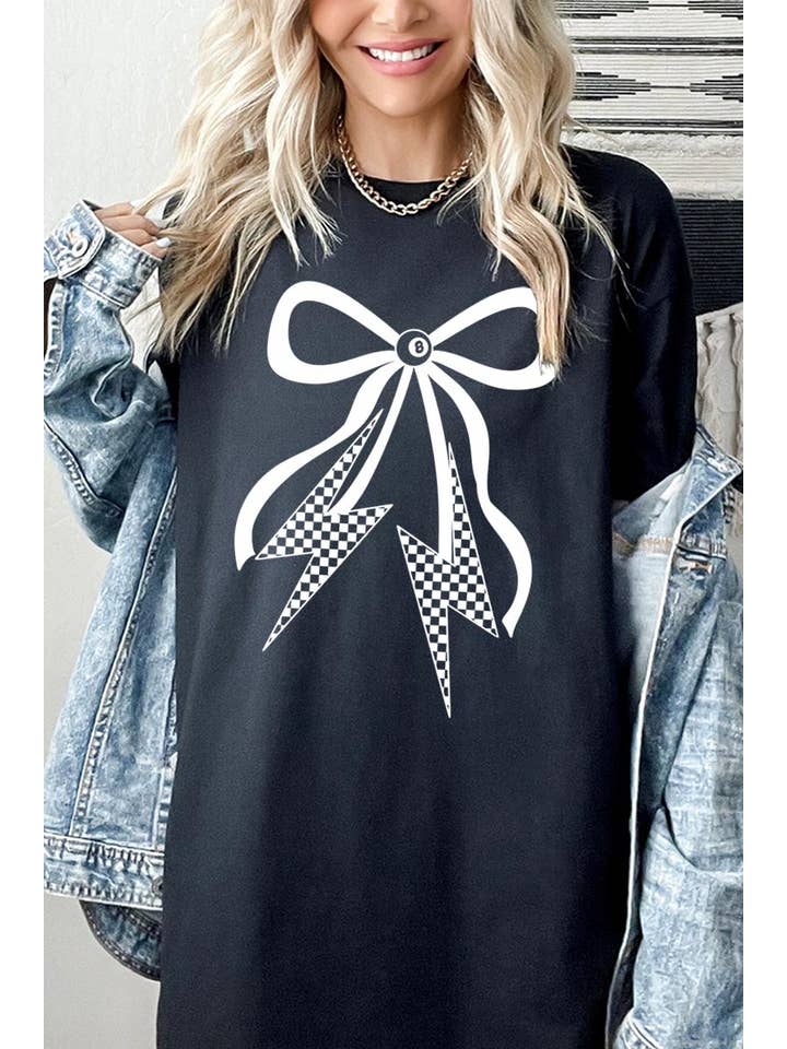 COLORBEAR - Wholesale T-Shirt (Graphic) - Women's - Lightning Bolt Bow Graphic Plus Heavy Cotton Tee17