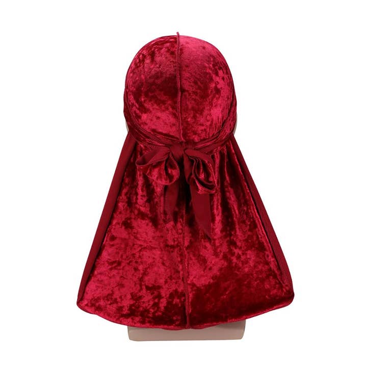Terciopelo rojo de lujo Durag para venta al por mayor de Taelor Boutique