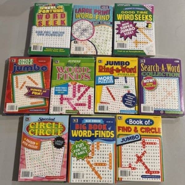 Wildwood Enterprises LLC - Wholesale Puzzle - Adult - Word Seek Asst Puzzle Book 3ct. Pack Lot - (10) 3ct. Packs1