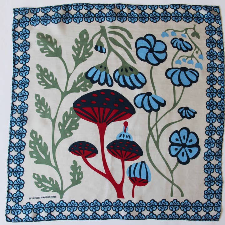 Les Belles Vagabondes - Wholesale Head Scarf - Women's - Mini Alice Blue Blue