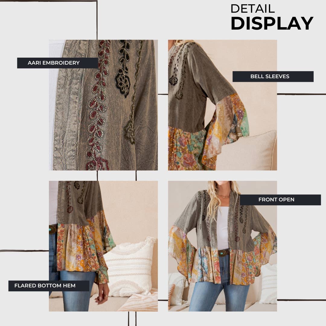 GRAVEL Vintage Bohemian : Patchwork Shirt  for wholesale on Faire6